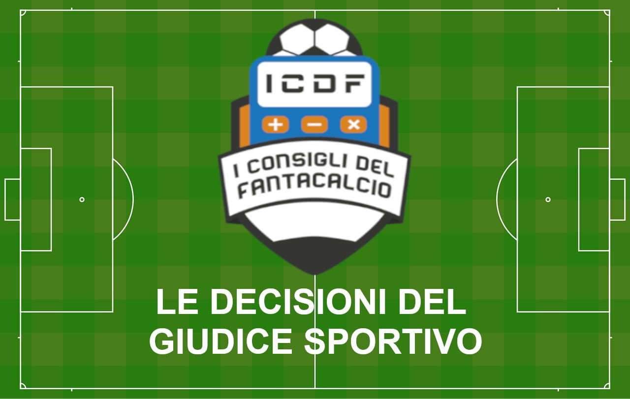 DECISIONI GIUDICE SPORTIVO