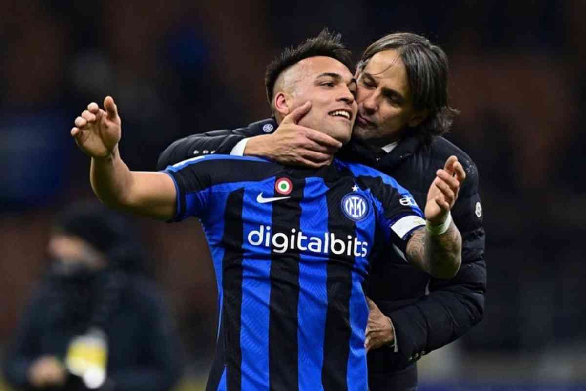 Lautaro Martinez e Simone Inzaghi all'Inter