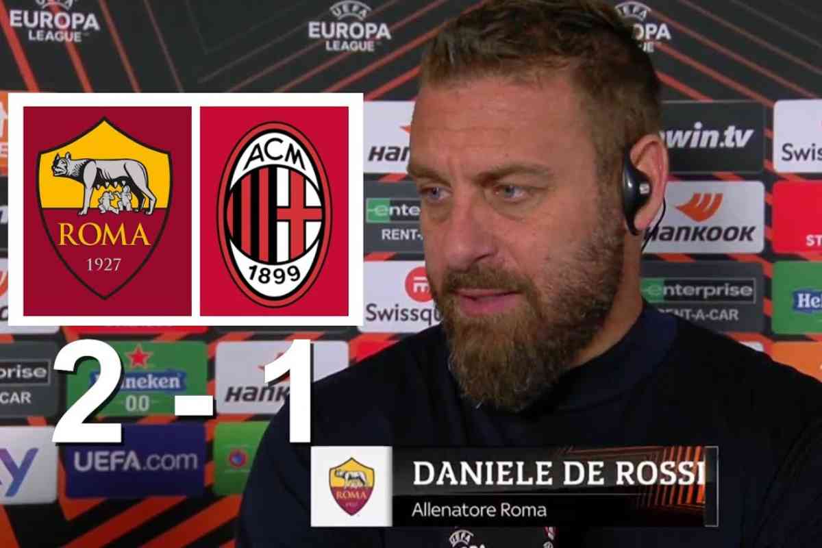 Daniele De Rossi in conferenza stampa per Roma-Milan