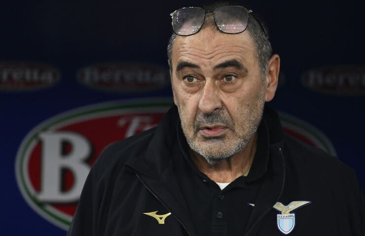 Maurizio Sarri sulla panchina della Lazio