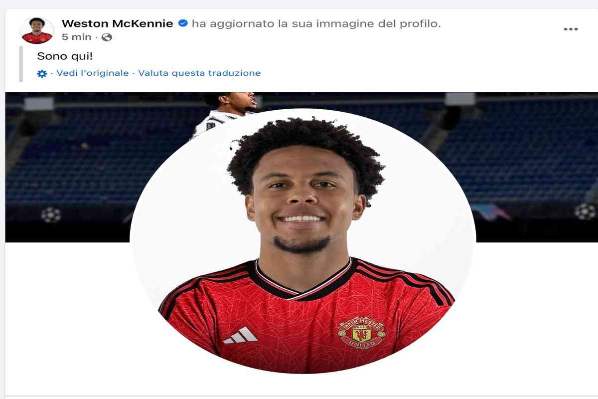 McKennie con il profilo Facebook hackerato