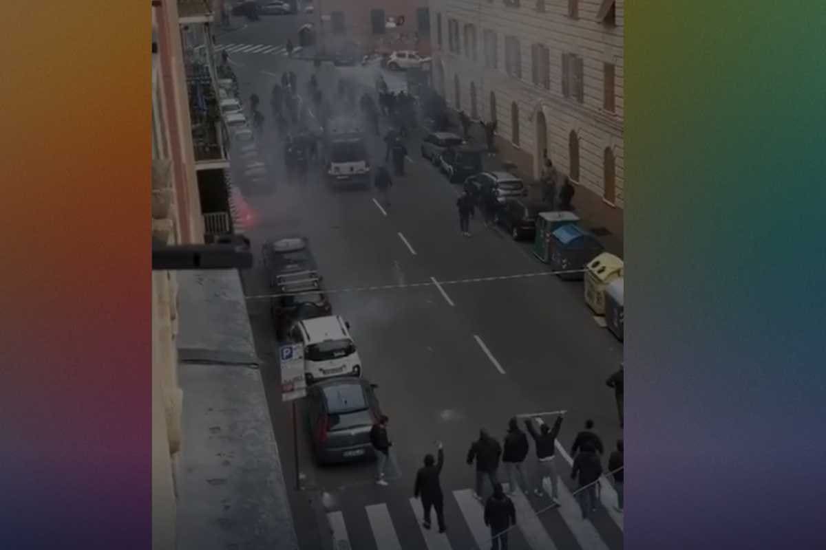 Scontri a Genova tra ultras